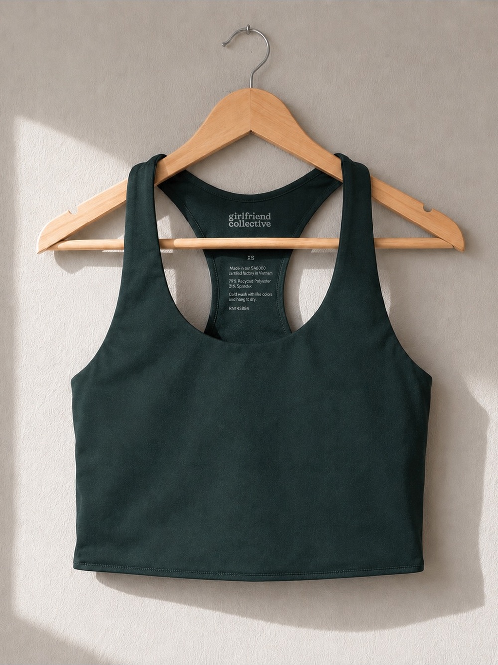 Girlfriend Collective Paloma Racerback Sports Bra Moss Green XS